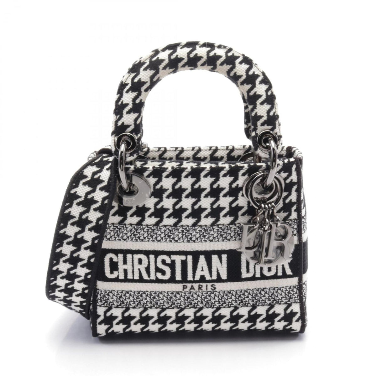 Christian Dior Black White Canvas Handbag