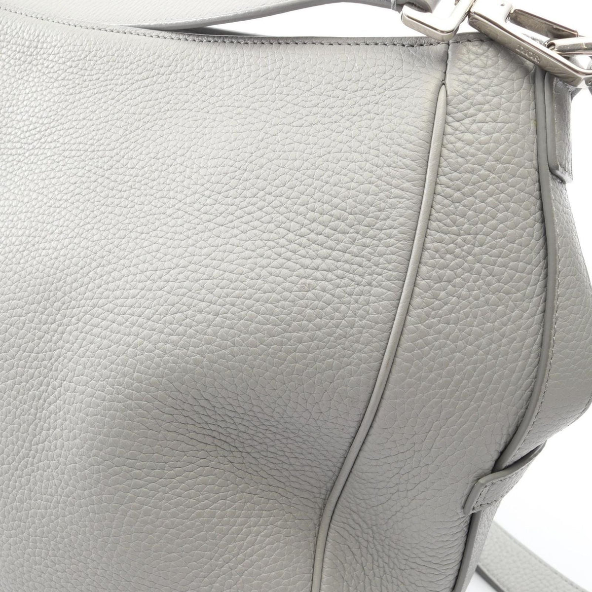Dior Handbag Saddle Soft Bag 2-Way Gray Leather